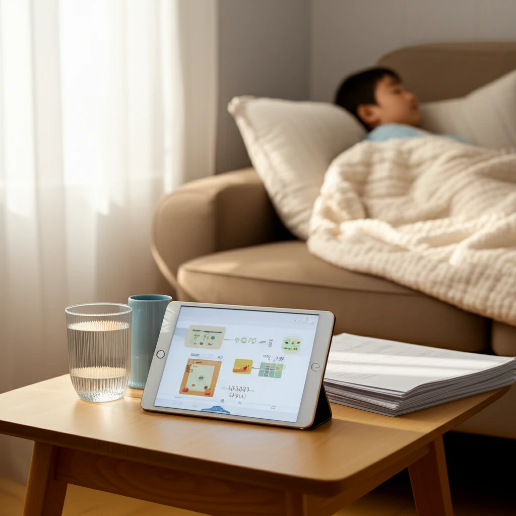 독감 확진 및 등교 안내 관련 이미지