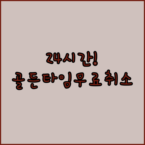 피치항공 예약 후 24시간 골든타임 무료 취소 조건