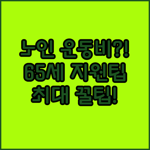 만 65세 이상 어르신 운동비 지원 받는 방법