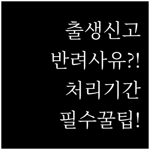 온라인 출생신고 처리기간 및 반려 사유 총정리