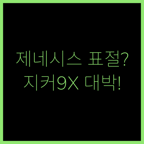 제네시스 닮은 지커 9X | 디자인 모방 논란과 압도적 스펙 정리