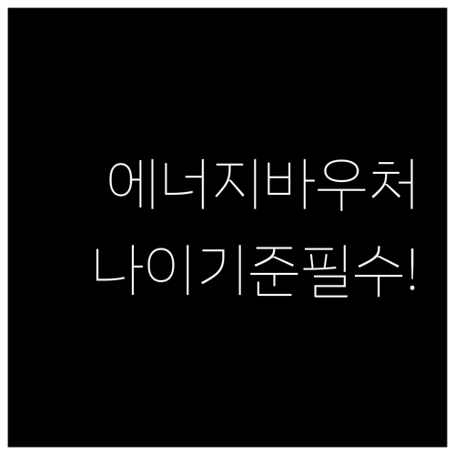 에너지바우처 노인과 영유아 나이 기준