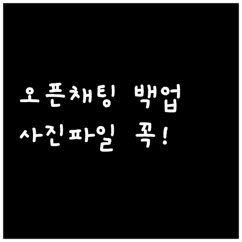 오픈채팅 메시지 백업 방법과 사진·파일 보관 요령