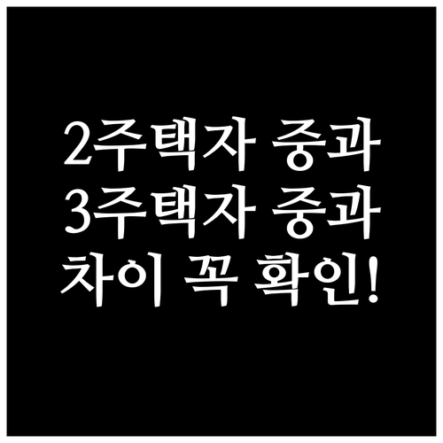 다주택자 양도소득세 2주택자와 3주택자 중과 차이